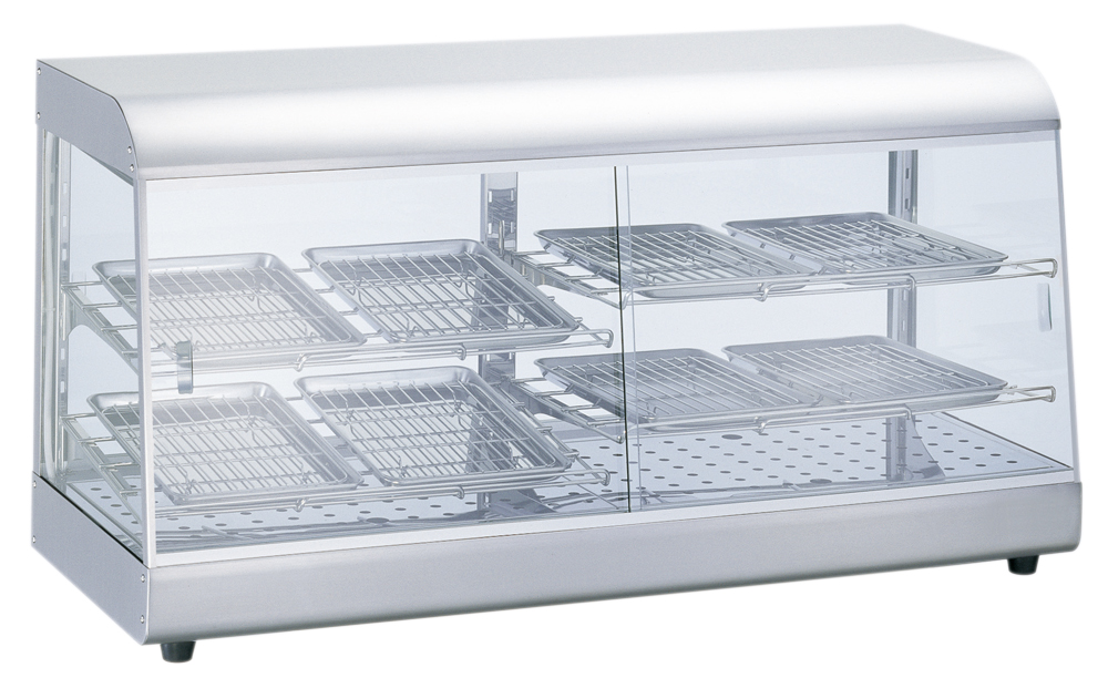 大穂製作所　低温多目的ショーケース　機械横付・両面引戸タイプ　庫内温度(5℃±3)　OHS-PWe-1200L(R)　只今冷蔵・冷凍ショーケース曇り止めプレゼント中! 大穂製作所 低温多目的ショーケース 機械横付・両面引戸タイプ 庫内温度(5